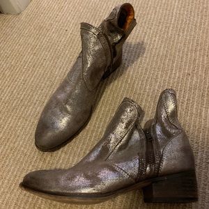 Silver Western booties